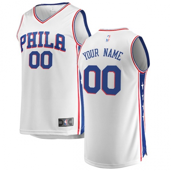 Men's Philadelphia 76ers Fanatics Branded White Fast Break Custom Replica Jersey - Association Edition - Ujersey