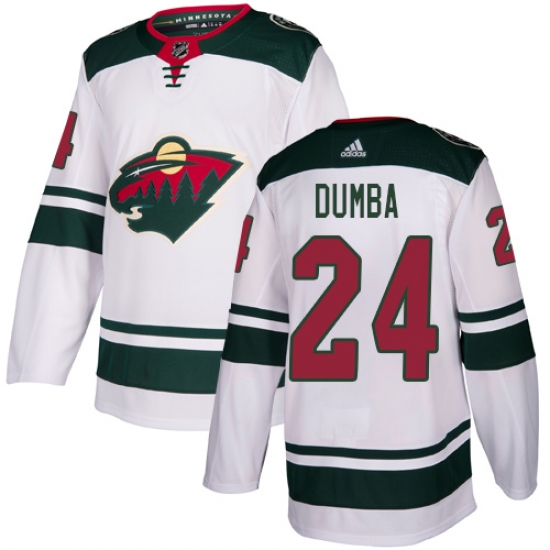 Men's Adidas Minnesota Wild #24 Matt Dumba White Road Authentic Stitched NHL Jersey - Ujersey