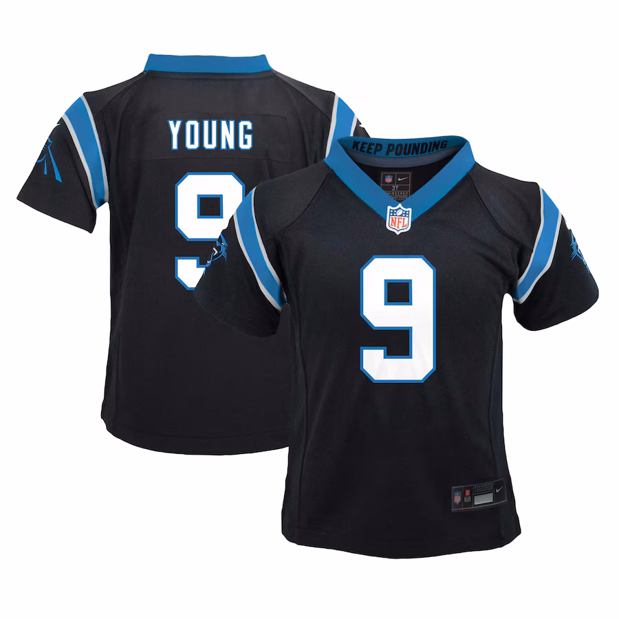 Preschool Carolina Panthers Bryce Young Nike Black Player Game Jersey - Ujersey