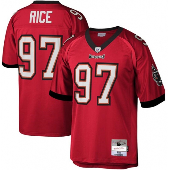 Men's Tampa Bay Buccaneers #97 Simeon Rice Red Throwback Football Stitched Jersey - Ujersey