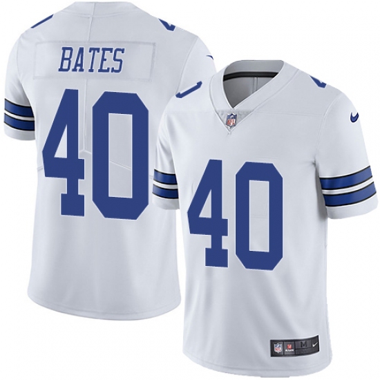 Men's Nike Dallas Cowboys #40 Bill Bates White Vapor Untouchable Limited Player NFL Jersey - Ujersey