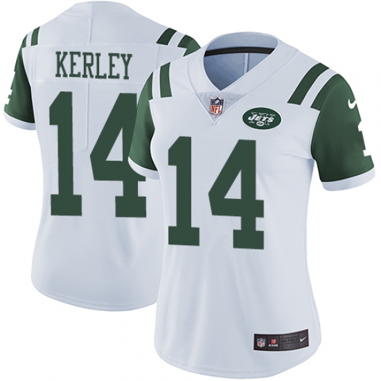 Women's Nike New York Jets #14 Jeremy Kerley White Vapor Untouchable Limited Player NFL Jersey - Ujersey