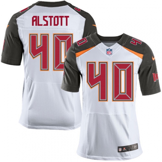 Men's Nike Tampa Bay Buccaneers #40 Mike Alstott Elite White NFL Jersey - Ujersey