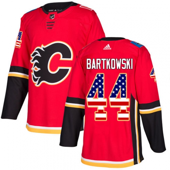 Youth Adidas Calgary Flames #44 Matt Bartkowski Authentic Red USA Flag Fashion NHL Jersey - Ujersey