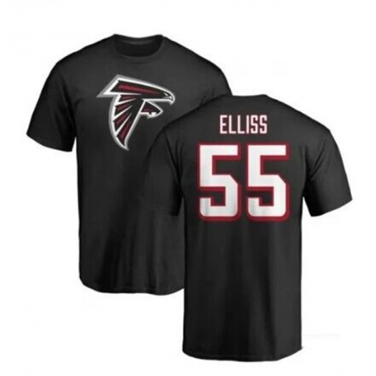 Men's Atlanta Falcons #55 Kaden Elliss Black T Shirt - Ujersey