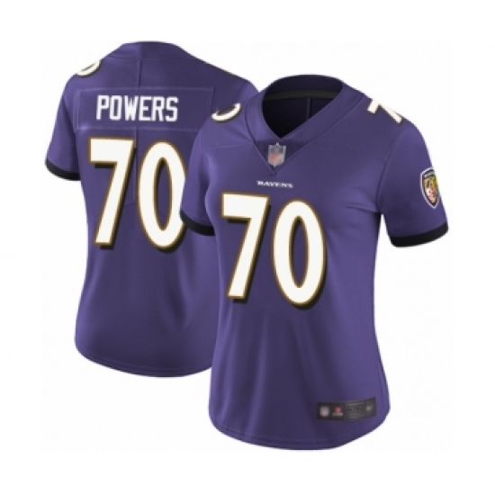 Women's Baltimore Ravens #70 Ben Powers Purple Team Color Vapor Untouchable Limited Player Football Jersey - Ujersey