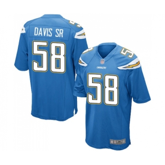Men's Los Angeles Chargers #58 Thomas Davis Sr Game Electric Blue Alternate Football Jersey - Ujersey