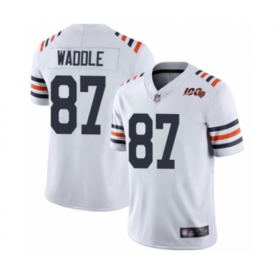 Men's Chicago Bears #87 Tom Waddle White 100th Season Limited Football Jersey - Ujersey