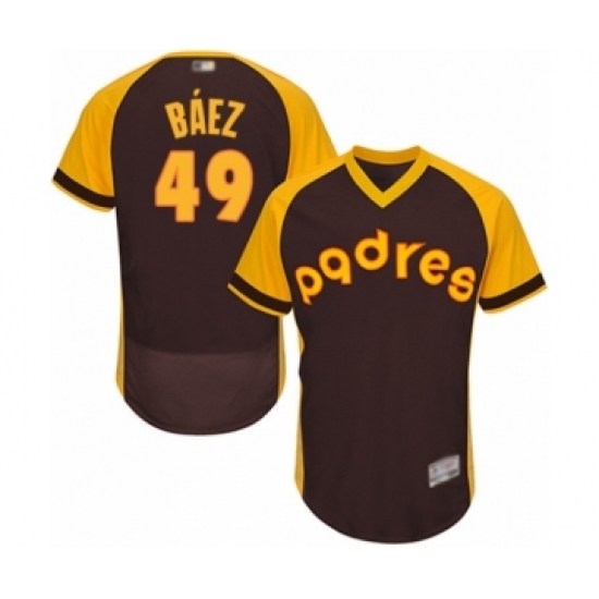 Men's San Diego Padres #49 Michel Baez Brown Alternate Cooperstown Authentic Collection Flex Base Baseball Player Jersey - Ujersey