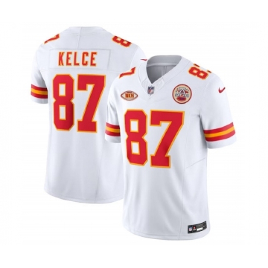 Men's Nike Kansas City Chiefs #87 Travis Kelce White 2023 F.U.S.E. NKH Vapor Untouchable Limited Football Stitched Jersey - Ujersey