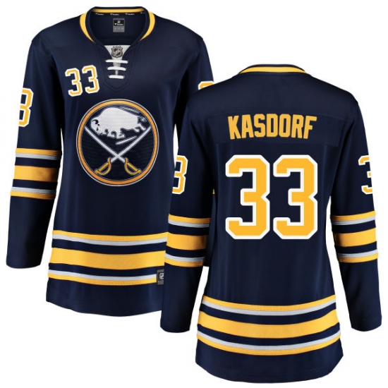 Women's Buffalo Sabres #33 Jason Kasdorf Fanatics Branded Navy Blue Home Breakaway NHL Jersey - Ujersey