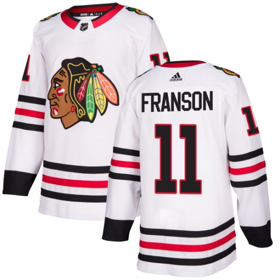 Men's Adidas Chicago Blackhawks #11 Cody Franson Authentic White Away NHL Jersey - Ujersey