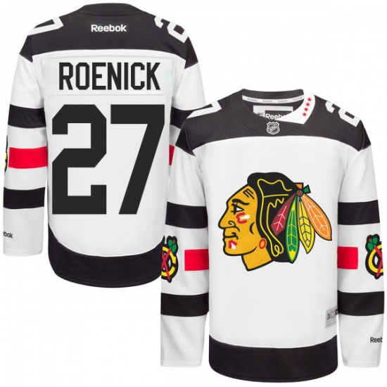 Men's Reebok Chicago Blackhawks #27 Jeremy Roenick Premier White 2016 Stadium Series NHL Jersey - Ujersey