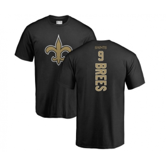 Football New Orleans Saints #9 Drew Brees Black Backer T-Shirt - Ujersey