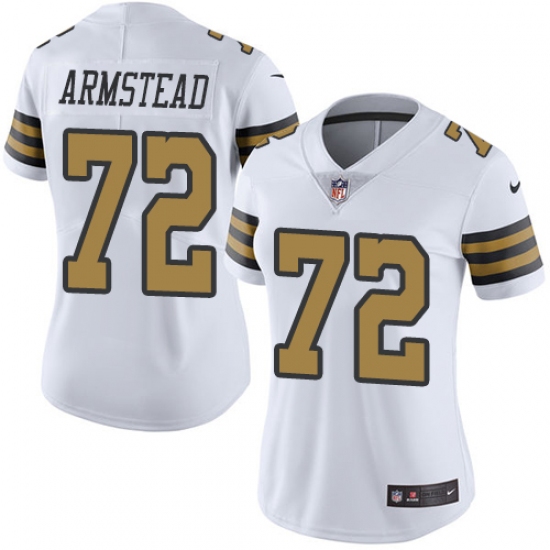 Women's Nike New Orleans Saints #72 Terron Armstead Limited White Rush Vapor Untouchable NFL Jersey - Ujersey