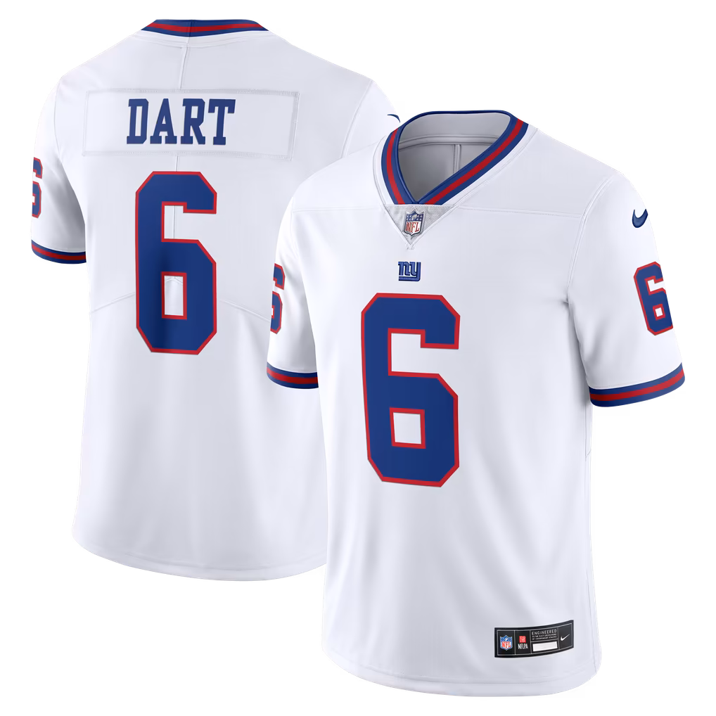 Men's New York Giants Jaxson Dart Nike White Vintage White Vapor Untouchable Stitched Limited Jersey - SUjersey01