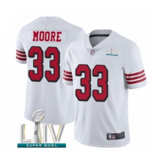 Youth San Francisco 49ers #33 Tarvarius Moore Limited White Rush Vapor Untouchable Super Bowl LIV Bound Football Jersey - Ujersey