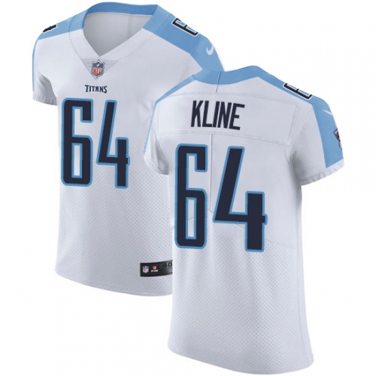 Men's Nike Tennessee Titans #64 Josh Kline White Vapor Untouchable Elite Player NFL Jersey - Ujersey