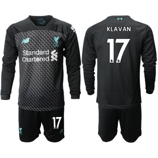 Liverpool #17 Klavan Third Long Sleeves Soccer Club Jersey