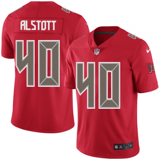 Men's Nike Tampa Bay Buccaneers #40 Mike Alstott Limited Red Rush Vapor Untouchable NFL Jersey - Ujersey