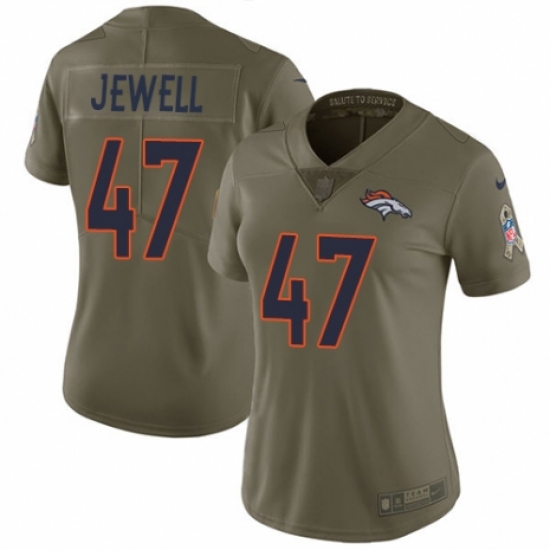 Women's Nike Denver Broncos #47 Josey Jewell Limited Olive 2017 Salute to Service NFL Jersey - Ujersey