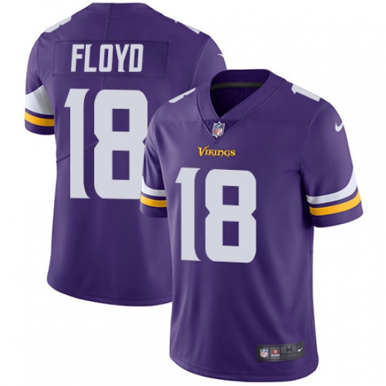 Men's Nike Minnesota Vikings #18 Michael Floyd Purple Team Color Vapor Untouchable Limited Player NFL Jersey - Ujersey