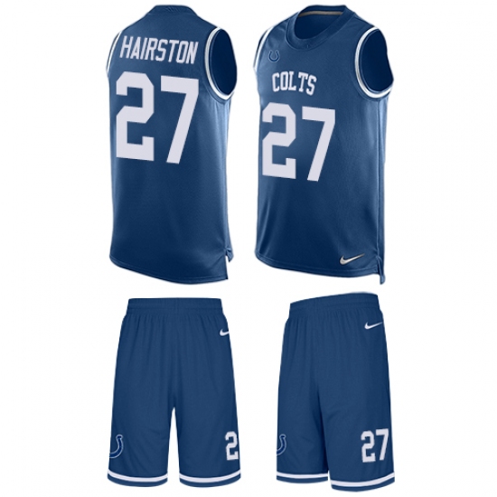 Men's Nike Indianapolis Colts #27 Nate Hairston Limited Royal Blue Tank Top Suit NFL Jersey - Ujersey