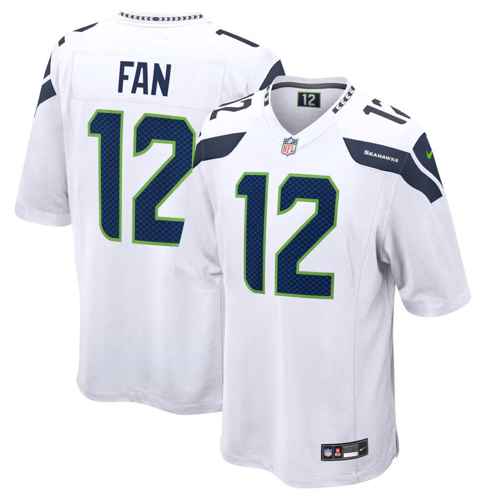 Men's Seattle Seahawks 12s Nike White Game Jersey - Ujersey Shop