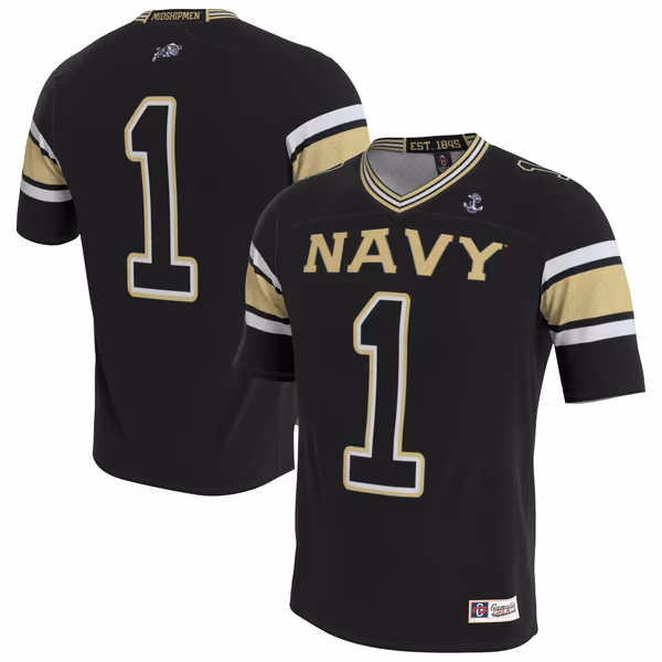 Unisex GameDay Greats Navy Midshipmen Lightweight Collegiate Football Blackout Fashion Jersey - Ujersey