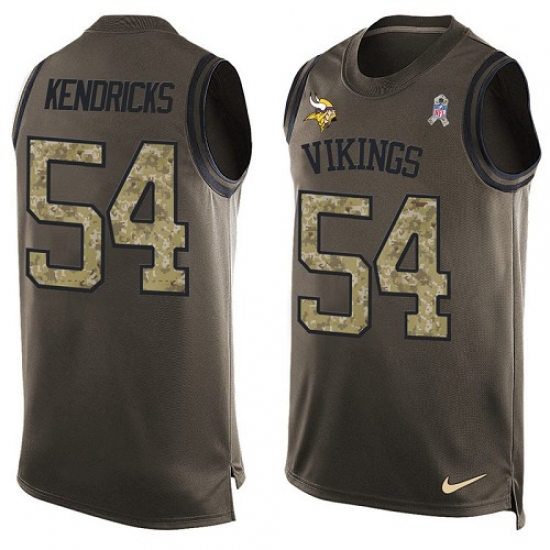 Men's Nike Minnesota Vikings #54 Eric Kendricks Limited Green Salute to Service Tank Top NFL Jersey - Ujersey