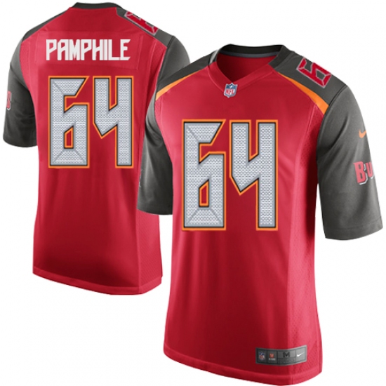 Men's Nike Tampa Bay Buccaneers #64 Kevin Pamphile Game Red Team Color NFL Jersey - Ujersey