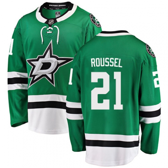 Youth Dallas Stars #21 Antoine Roussel Authentic Green Home Fanatics Branded Breakaway NHL Jersey - Ujersey