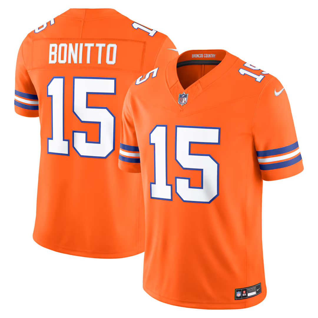 Men's Denver Broncos Nik Bonitto Nike Orange Alternate Mile High Collection 1977 Throwback Vapor F.U.S.E. Stitched Limited Jersey