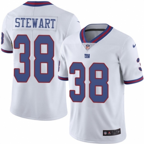 Youth Nike New York Giants #38 Jonathan Stewart Limited White Rush Vapor Untouchable NFL Jersey - Ujersey