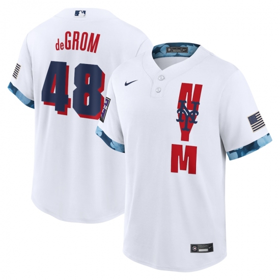 Men's New York Mets #48 Jacob deGrom Nike White 2021 MLB All-Star Game Replica Player Jersey - Ujersey