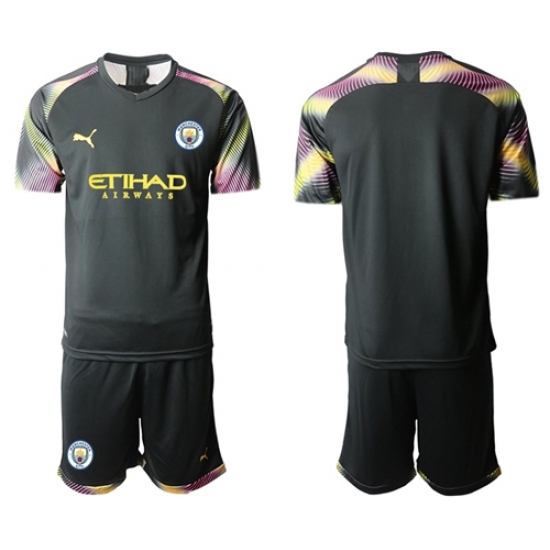 Manchester City Blank Black Goalkeeper Soccer Club Jersey