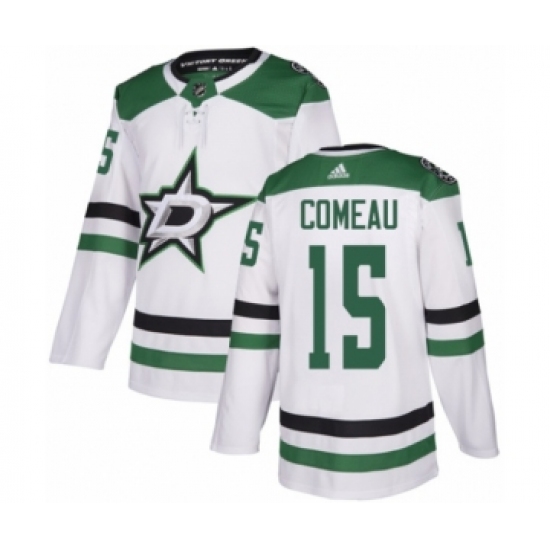 Men's Adidas Dallas Stars #15 Blake Comeau Authentic White Away NHL Jersey - Ujersey