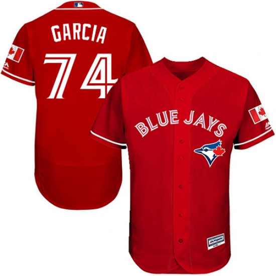 Men's Majestic Toronto Blue Jays #74 Jaime Garcia Scarlet Alternate Flex Base Authentic Collection Alternate MLB Jersey - Ujersey