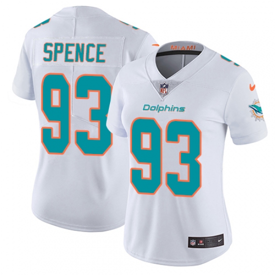 Women's Nike Miami Dolphins #93 Akeem Spence White Vapor Untouchable Limited Player NFL Jersey - Ujersey