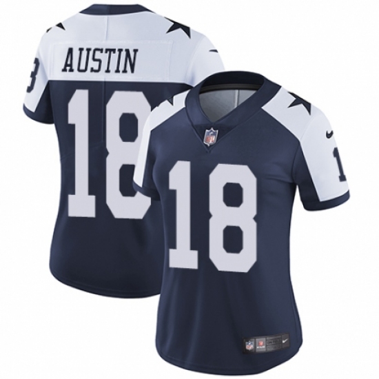 Women's Nike Dallas Cowboys #18 Tavon Austin Navy Blue Throwback Alternate Vapor Untouchable Elite Player NFL Jersey - Ujersey