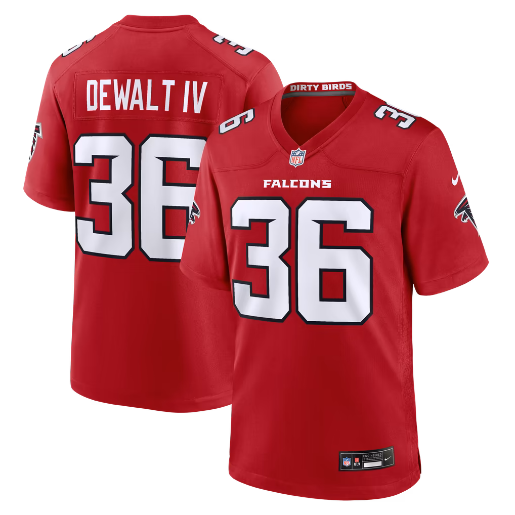 Men's Atlanta Falcons Malcolm DeWalt IV Nike Red Team Game Jersey - Ujersey