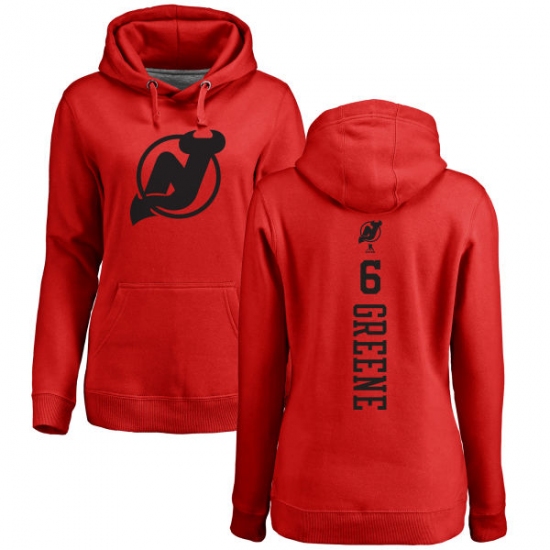 NHL Women's Adidas New Jersey Devils #6 Andy Greene Red One Color Backer Pullover Hoodie - Ujersey
