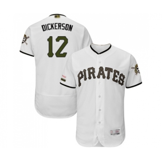 Men's Pittsburgh Pirates #12 Corey Dickerson White Alternate Authentic Collection Flex Base Baseball Jersey - Ujersey