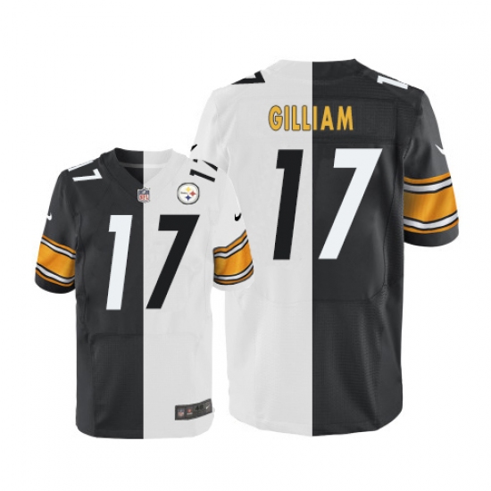 Men's Nike Pittsburgh Steelers #17 Joe Gilliam Elite Black/White Split Fashion NFL Jersey - Ujersey