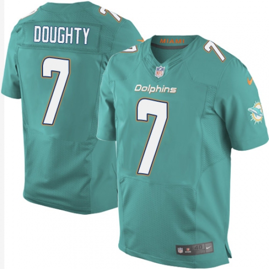 Men's Nike Miami Dolphins #7 Brandon Doughty Elite Aqua Green Team Color NFL Jersey - Ujersey
