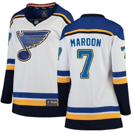 Women's St. Louis Blues #7 Patrick Maroon Fanatics Branded White Away Breakaway NHL Jersey - Ujersey