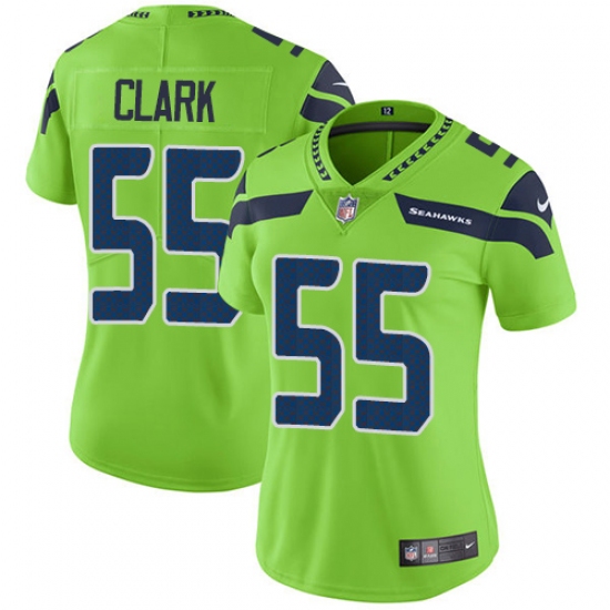 Women's Nike Seattle Seahawks #55 Frank Clark Limited Green Rush Vapor Untouchable NFL Jersey - Ujersey