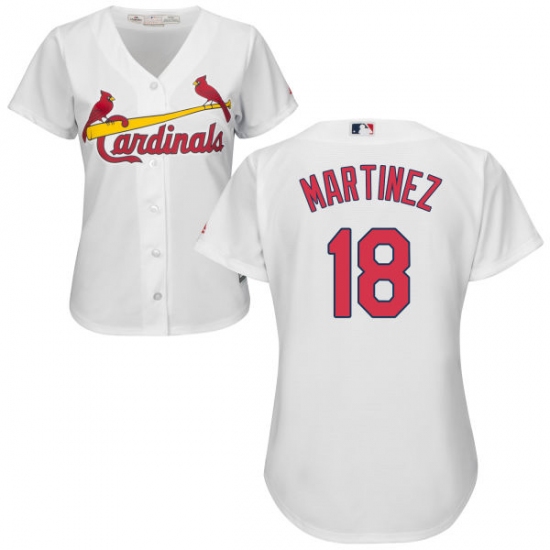 Women's Majestic St. Louis Cardinals #18 Carlos Martinez Replica White Home Cool Base MLB Jersey - Ujersey