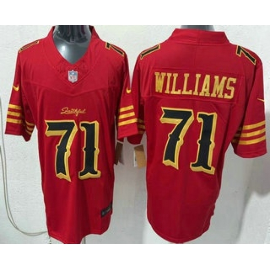 Men's San Francisco 49ers #71 Trent Williams Limited Red Rivalries FUSE Vapor Jersey - Ujersey