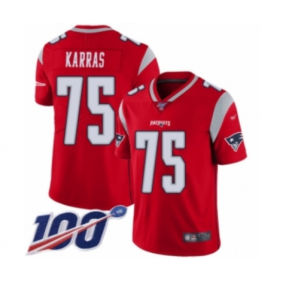 Youth New England Patriots #75 Ted Karras Limited Red Inverted Legend 100th Season Football Jersey - Ujersey